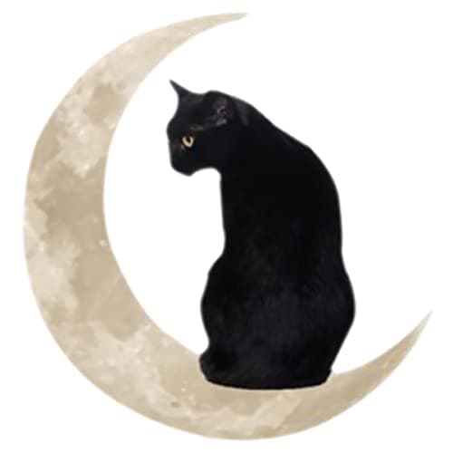 Image of Adifare Metal Wall Decor Black Cat and Moon, Hanging Modern Wall Art Decorations for Indoor Outdoor Living Room Bedroom Kitchen Hallway Stairs,30 x 30cm(Cat)