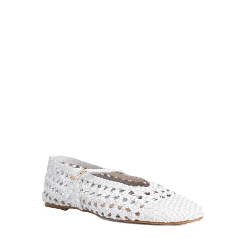 Image of Dune London Ladies HAZELLA Woven Leather Mary Jane Shoes Size UK 5 Mary Janes White