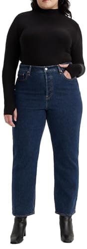 Image of Levi's Women's Ribcage Straight Ankle, Salsa Dark Stone, 23W / 29L