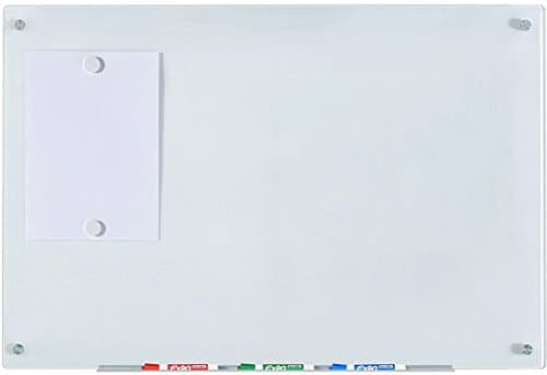 Image of Audio-Visual Direct Magnetic Glass Board (White, 60 x 90 cm) - Includes Magnets, Hardware & Marker Tray