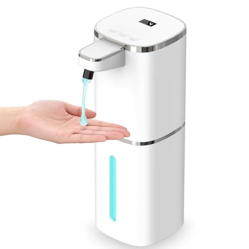 Image of Automatic Liquid Soap Dispenser Touchless Dish Hand Soap Dispenser 400ml Rechargeable Dispenser Electric Wall Mounted 9 Levels Adjustable, IPX5 Waterproof, Digital Display for Bathroom Kitchen