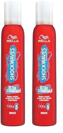 Image of Wella Shockwaves Ultra Strong Hold Mousse, 200ml (Pack of 2)