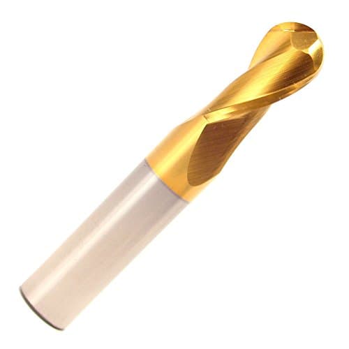 Image of Drill America 11/32" 4 Flute Carbide Uncoated (Bright)7/8" Flute Length 2-1/2" Overall Length 3/8" Shank Single End Ball End Mill, MMO Series