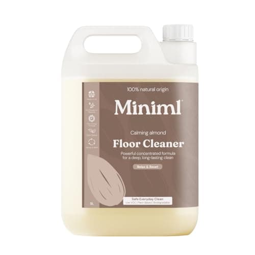 Image of Miniml Eco Floor Cleaner Liquid 5L Refill - Almond Scented Multi Purpose Hard Floor Surface Cleaner for Laminate, Tile, Wood, Patio, Pressure Washer and More - 100 Percent Vegan and Cruelty-Free