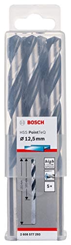 Image of Bosch Professional 5-piece PointTeQ HSS Twist Drill Bit (for Metal, 12.5 x 101 x 151 mm, Drill Driver Accessories)
