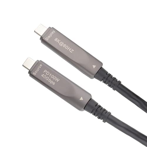 Image of kenable USB-C USB4 Active Optical Cable AOC 100W PD Fast Charging 40Gbps Data Transfer 8K 60Hz Video Output Thunderbolt 3/4 Compatible Long Distance Cable 10m Black
