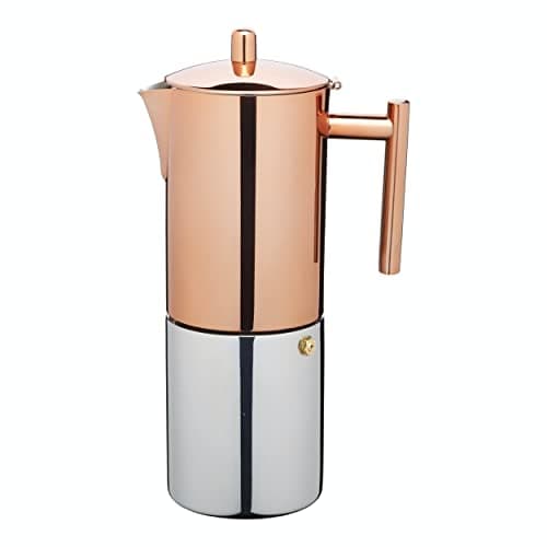 Image of La Cafetière Copper Stovetop Espresso Maker, Stainless Steel, 6ml