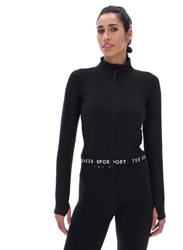 Image of Ted Baker Sport Women's Marie Essentials Cropped Zip-Up Jacket, Black, Medium