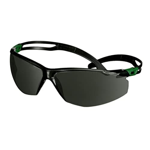 Image of 3M SecureFit 500 Safety Glasses, Green/Black frame, Anti-Scratch+ (K), IR 3.0 Grey lens, SF530ASP-GRN-EU
