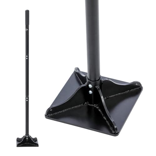 Image of KATSU Contractor's Tamper 200 x 200mm Square Steel Tamper Rammer with 1200mm Detachable Handle for Tamping Levelling Soil Ground Gravel Paving Repairing