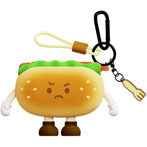 Image of Fopytu Cute Hot Dog Coin Purse Bag Charm Keychain, Mini Coin Change Purse Keychain Charm for Handbag Decoration, Kawaii Bag Charms for Girls