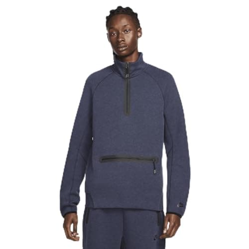 Image of Nike Sportswear Tech Fleece Men's 1/2-Zip Sweatshirt (FB7998-473, Obsidian Heather/Black), Obsidian Heather/Black, M