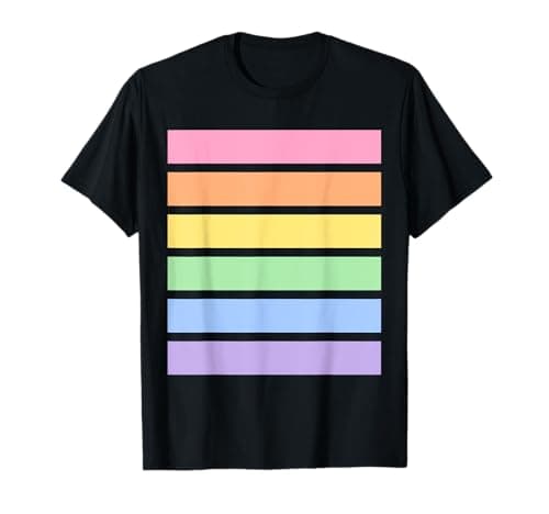 Image of Rainbow Pastel Striped T-Shirt