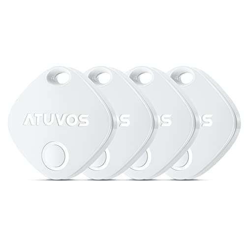 Image of ATUVOS Air Tags - 4 Pack,Tracker Bluetooth Item Finder, Compatible with Apple Find My (iOS Only), Replaceable Battery, IP67 Waterproof, for Keys, Luggages, Suitcases, Bags