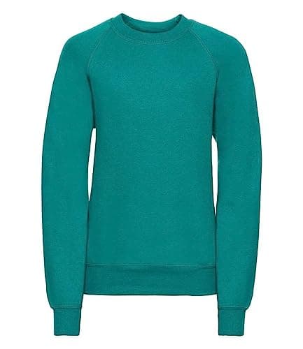 Image of Listers Schoolwear Boys Girls Unisex School Crew Neck Jumper Round Neck Fleece Sweatshirt Uniform Ages 3-16 Years Jade Green