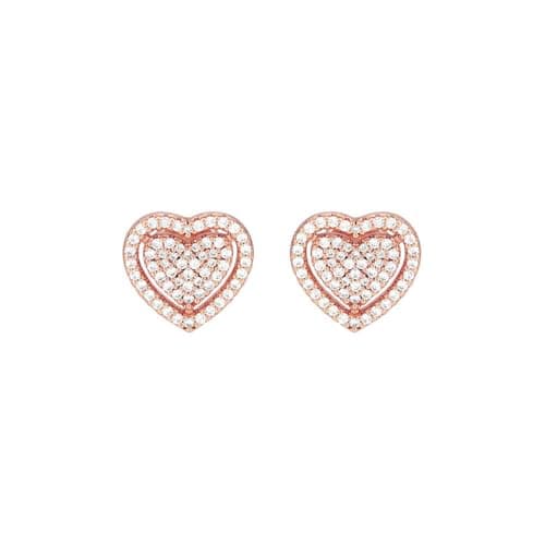 Image of Michael Kors Premium Women's Rose Gold-Tone Sterling Silver Earring, MKC1750CZ791