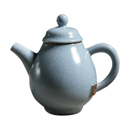 Image of Teapot Ru Kiln Teapot Open Piece Tea Set Teapot with Filter Imitation Song Dynasty Ru Porcelain Azure Teapot China Teapot(A)