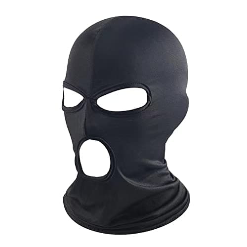 Image of WYSUMMER Balaclava Face Mask, Women Men Thin Three Holes Full Face Mask for Motorcycle Bike Hunting Cycling Cap Ski (Black)