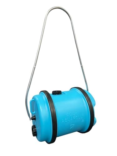 Image of Hitchman Aquaroll 40L Economy Blue Portable Rolling Water Container and Carrier with Collapsible Handles for Caravans, Campervans, Motorhomes and Camping