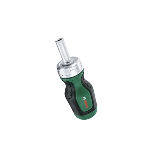 Image of Bosch Stubby Bit Ratchet Screwdriver with 6 Bits (Compact High-Torque Ratchet Screwdriver for Powerful Fastening; 6 Bits – PH2,SL5,TX25,HEX3/4/5; Ergonomic; Magnetic Bit Holder)