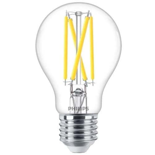 Image of Philips Master DimTone LED GLS A60 Light Bulb 5.9W 60W Equivalent E27 Edison Screw Clear Glass Warm Glow 2200K–2700K Dimmable Decorative Energy Efficient LED Lamp