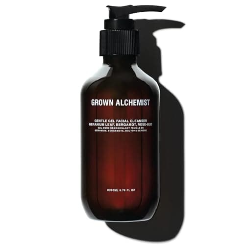 Image of Grown Alchemist Facial Cleanser, Gentle Gel Cleanser Geranium Leaf, Bergamot, Rosebud Oil Based - Face Cleanser for Dry and Sensitive Skin Types, Natural Hydrating Face Wash, Reduces Acne - 200 ml