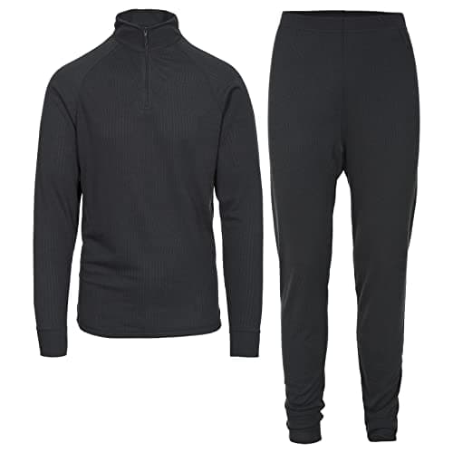 Image of Trespass Unite360 Black Thermal Women Men Ski Base Layer Warm Top Tights Set