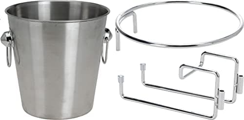 Image of 3pc Set Champagne Cooler with Holder | Champagne Bucket with Stainless Steel Chiller Holder