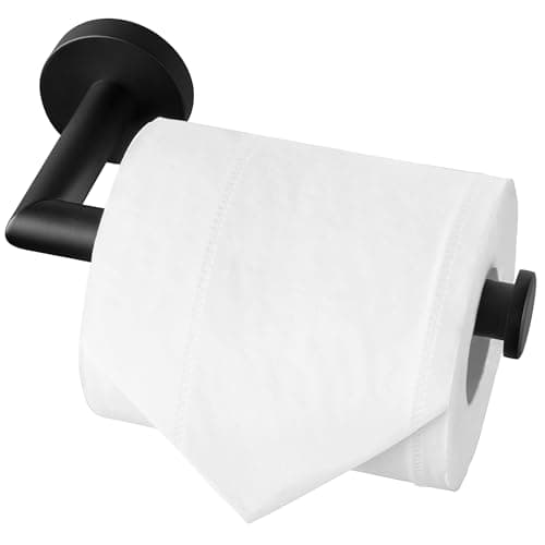 Image of HITSLAM Black Toilet Roll Holder Wall Mounted SUS 304 Stainless Steel Matte Black Toilet Paper Holder Waterproof Rotateproof Tissue-Holder for Bathroom