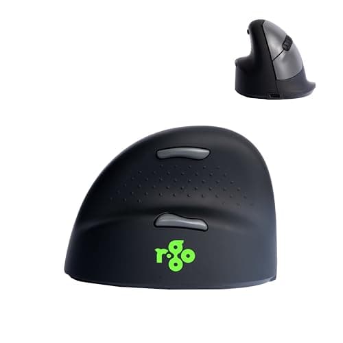 Image of R-Go HE Ergonomic mouse, Medium (165-193mm), Left Handed, wireless, 500-1750dpi, RGOHEWLL, Black