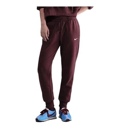 Image of Nike Women's W NSW Phnx FLC Mr Pant Std Pants, Burgundy Crush/Sail, XL