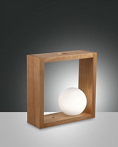 Image of Fabas Luce Kark LED Table Lamp Oak Glass