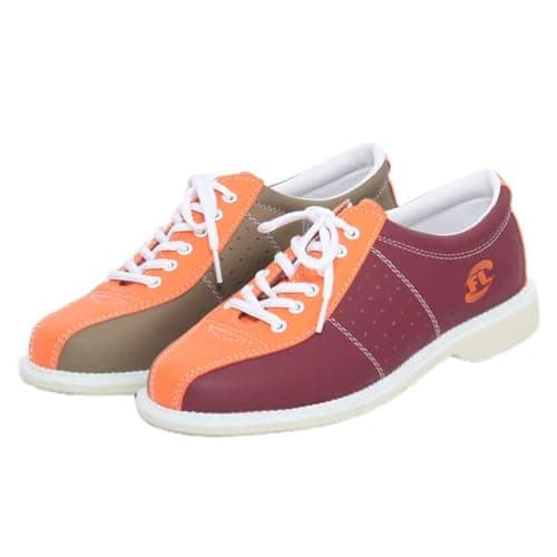 Image of VEACAM Bowling Shoes for Mens Women, Bowls Fitness Trainers Fashion Comfortable Sneakers for Left or Right-Handed Beginner,Orange,4 UK