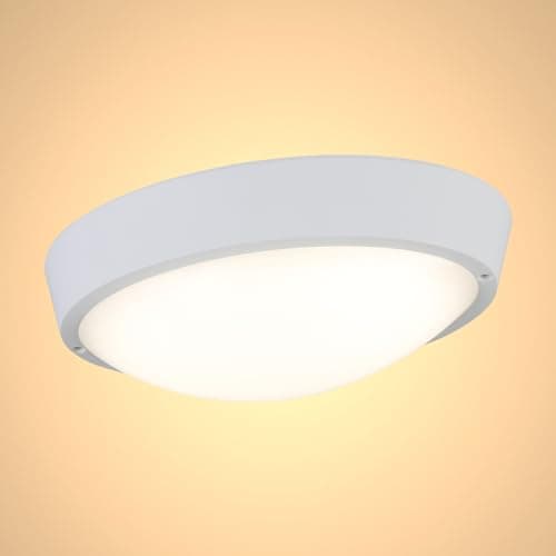 Image of TEKLED LED Bulkhead Light | Bathroom IP65 Waterproof 15W 4000K 1720lm Cool White CCT | Large Interior Exterior Flush Ceiling Light | Adjustable Wall or Ceiling Mounting Fitting- Oval