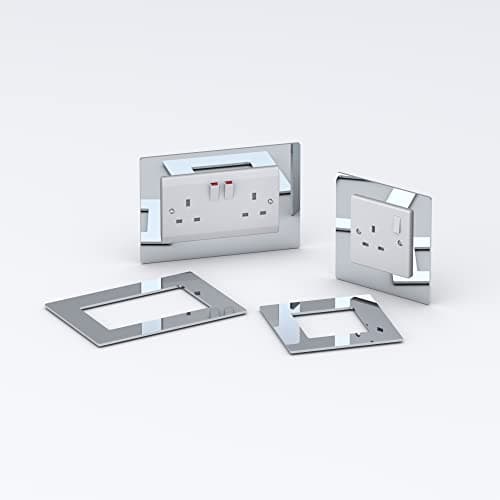Image of Double/Single Socket Switch Surround/Acrylic Finger Plate (Single, Mirror)