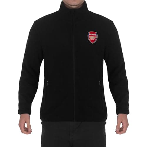 Image of Arsenal F.C. Men's Official Full Zip Fleece Jacket – Black, XL