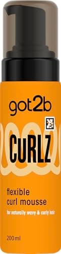 Image of got2b Curlz Flexible Curl Mousse 200ml – Lightweight Styling Foam for Curly & Wavy Hair – Defines Curls, Controls Frizz & Adds Bounce