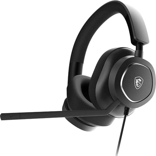 Image of MSI MAESTRO 300 GAMING HEADSET - 40mm Neodymium Drivers, Unidirectional (Cardioid) Mic, High-density Foam Earpads, Lightweight & Swivel Design, USB-C, USB-C to A Adapter - Wired