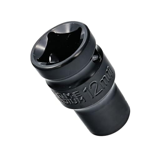 Image of Youzzei 1/2 Inch 12mm Impact Socket, 6 Point Shallow Metric Socket, Upgraded Electrophoretic Coating CR-V Steel 12mm Sockets 1/2" Drive for Car Repair Mechanical Maintenance Home Use