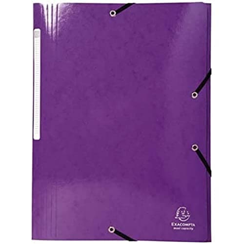 Image of Exacompta - Ref 55826E - Iderama Collection - Elasticated 3-Flap Folder - Suitable for A4 Documents, 425gsm Glossy Coated Pressboard, FSC-Certified - Purple