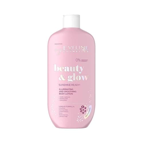 Image of Eveline Cosmetics Beauty&Glow Illuminating Smoothing Body Lotion with Gold Particles - Multi-Vitamin Enriched Formula for Radiant Skin - 350ml