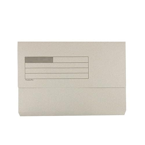 Image of Foolscap Document Wallets 285gsm, Assorted Colours, Pack of 10 Folders (Grey)
