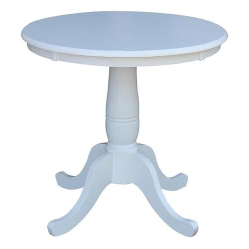 Image of International Concepts 30" Round Top Hardwood Butcher Block Pedestal Table