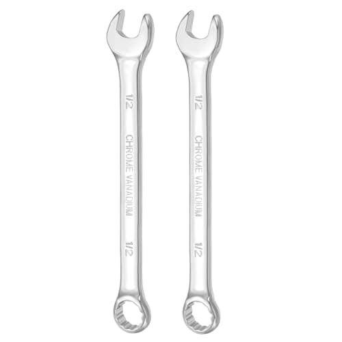 Image of sourcing map 2Pcs Combination Wrench 1/2" Open End 10-Degree Offset 12-Point Box End Double Ended Wrenches Spanners Tools for Household Automotive Machinery DIY Repair