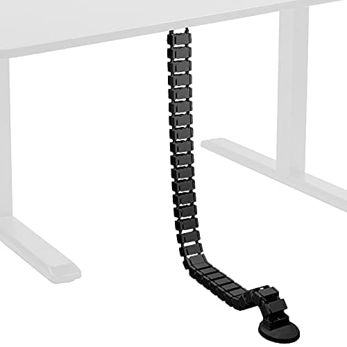 Image of VIVO Vertebrae Cable Management Kit, Height Adjustable Desk Quad Entry Wire Organizer, Black, DESK-AC01C