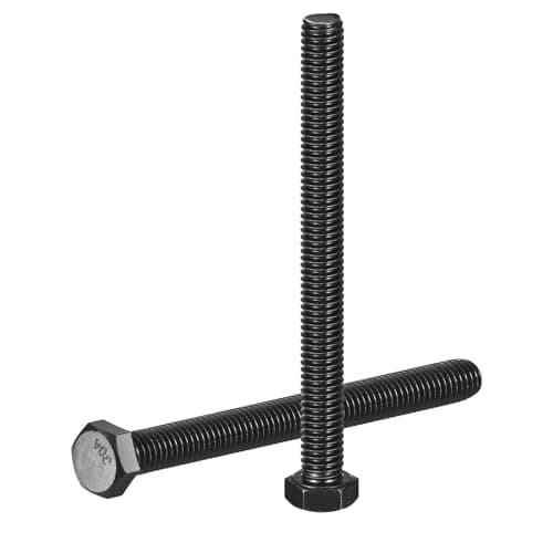Image of sourcing map 5Pcs 3/8-16 x 4" Hex Head Bolts, 304 Stainless Steel Fully Threaded Hex Head Screw, Black Oxide Finish, Hex Bolts for Construction, Machinery Manufacturing, Black