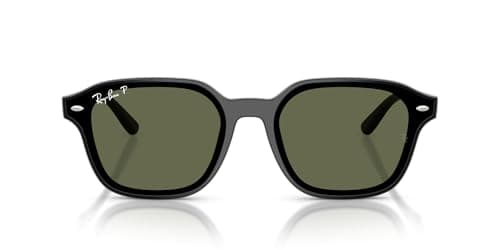 Image of Ray-Ban Unisex's Rb4458d Sunglasses, Black/Dark Green, Polarised, 65 mm