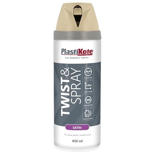 Image of Plasti-kote 22123 400ml Premium Spray Paint Satin - Warm Grey