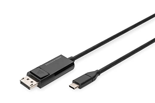 Image of Digitus bidirectional USB-C to Displayport adapter cable - 2m - Displayport 1.4 - DP Alt-Mode - 8k/30Hz - Compatible with monitor, gaming graphics card - Black