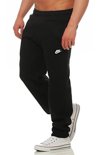 Image of Nike Mens AW77 Cuffed Fleece Lined Joggers Track Sweat Pants (Black,Grey) - 586031 (Medium, Black)